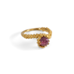 Argent tonic Bague Texturée Tourmaline - Doré