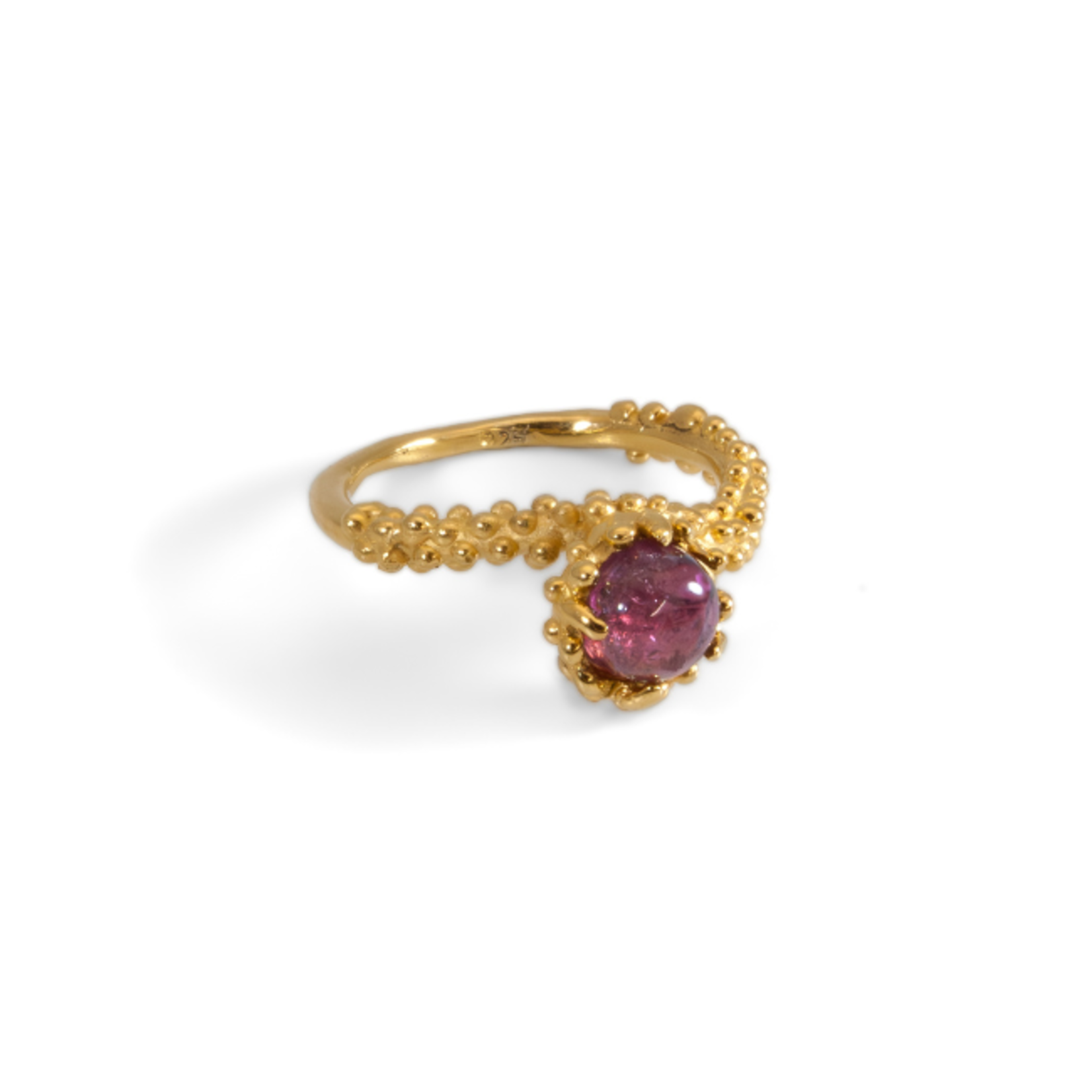 Argent tonic Bague Texturée Tourmaline - Doré
