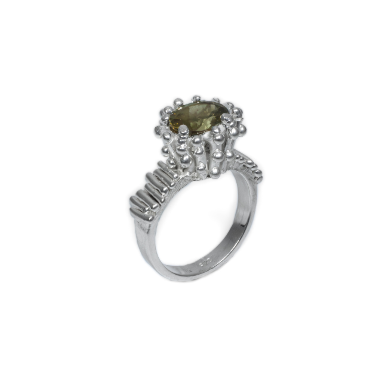 Argent tonic Bague en Argent Sterling avec Tourmaline Verte