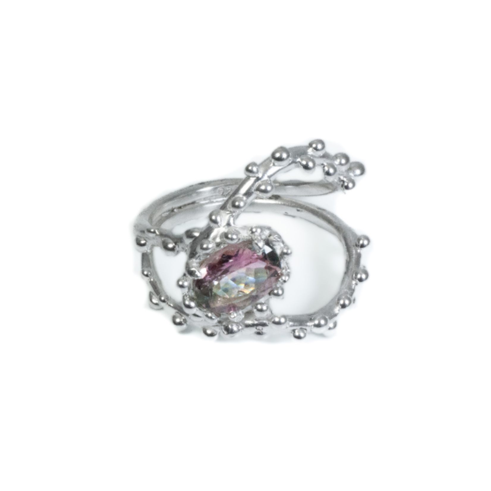 Argent tonic Bague Tourmaline Bicolore - Argent
