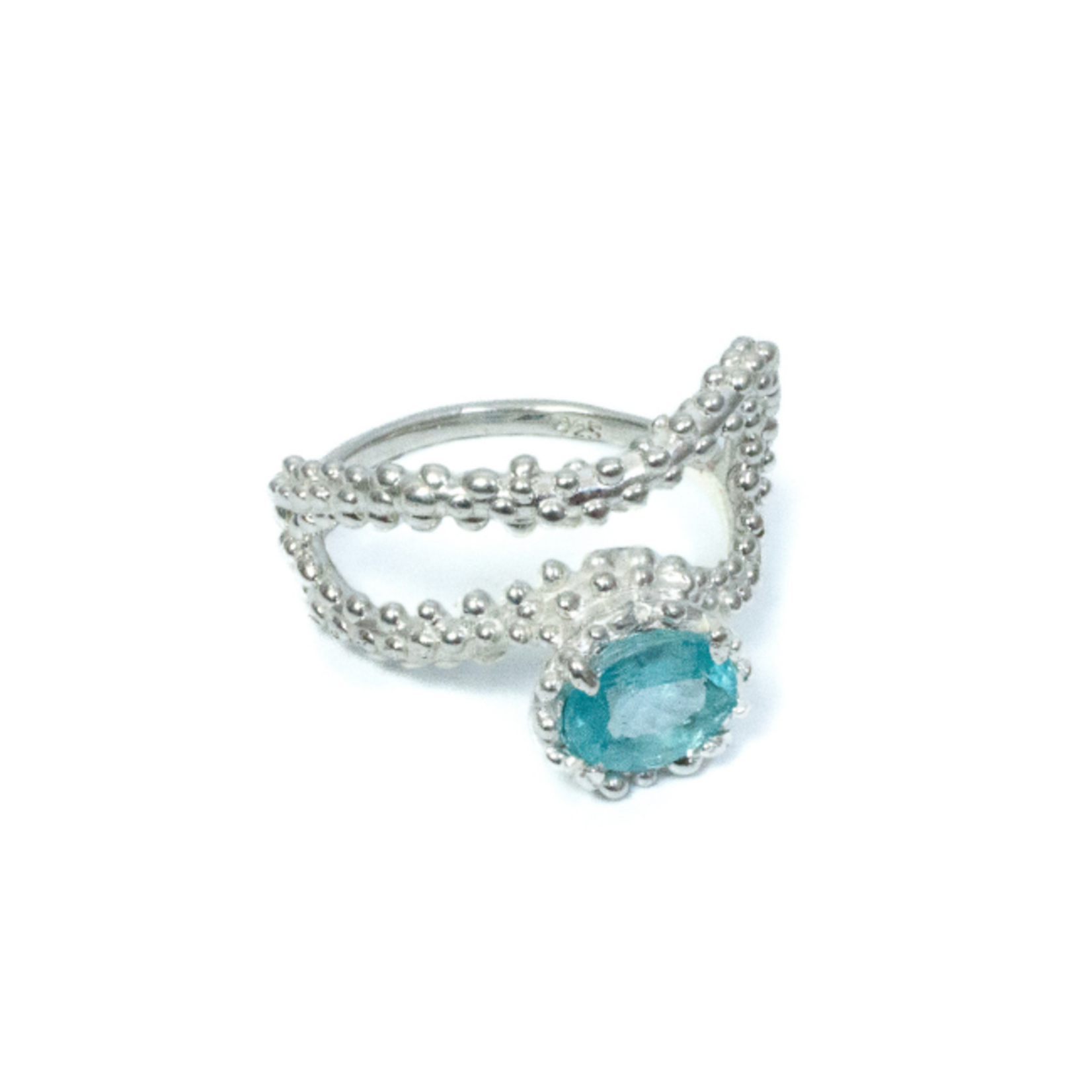 Argent tonic Bague Apatite Bleue - Argent