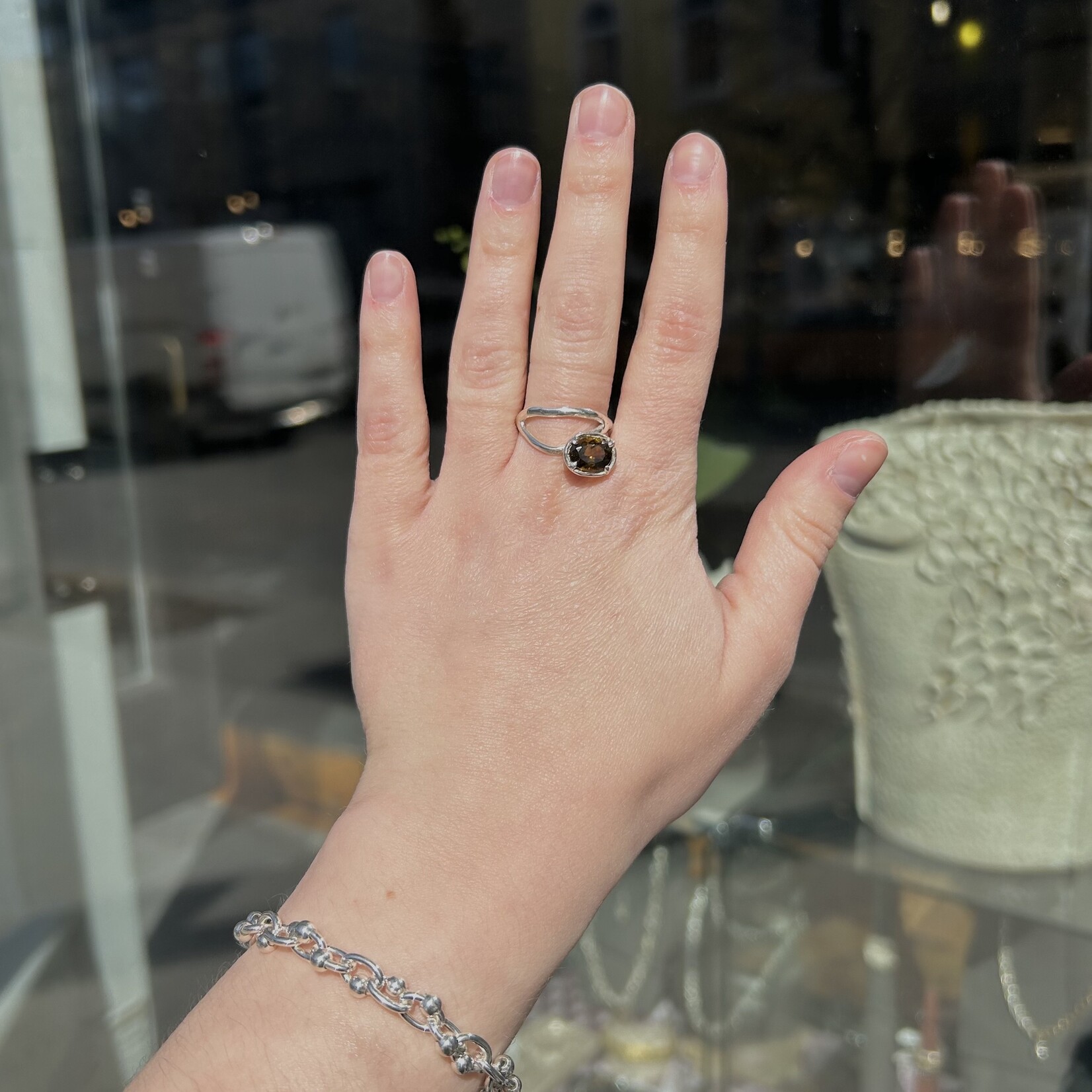 Argent tonic Bague Tourmaline Chocolat - Argent