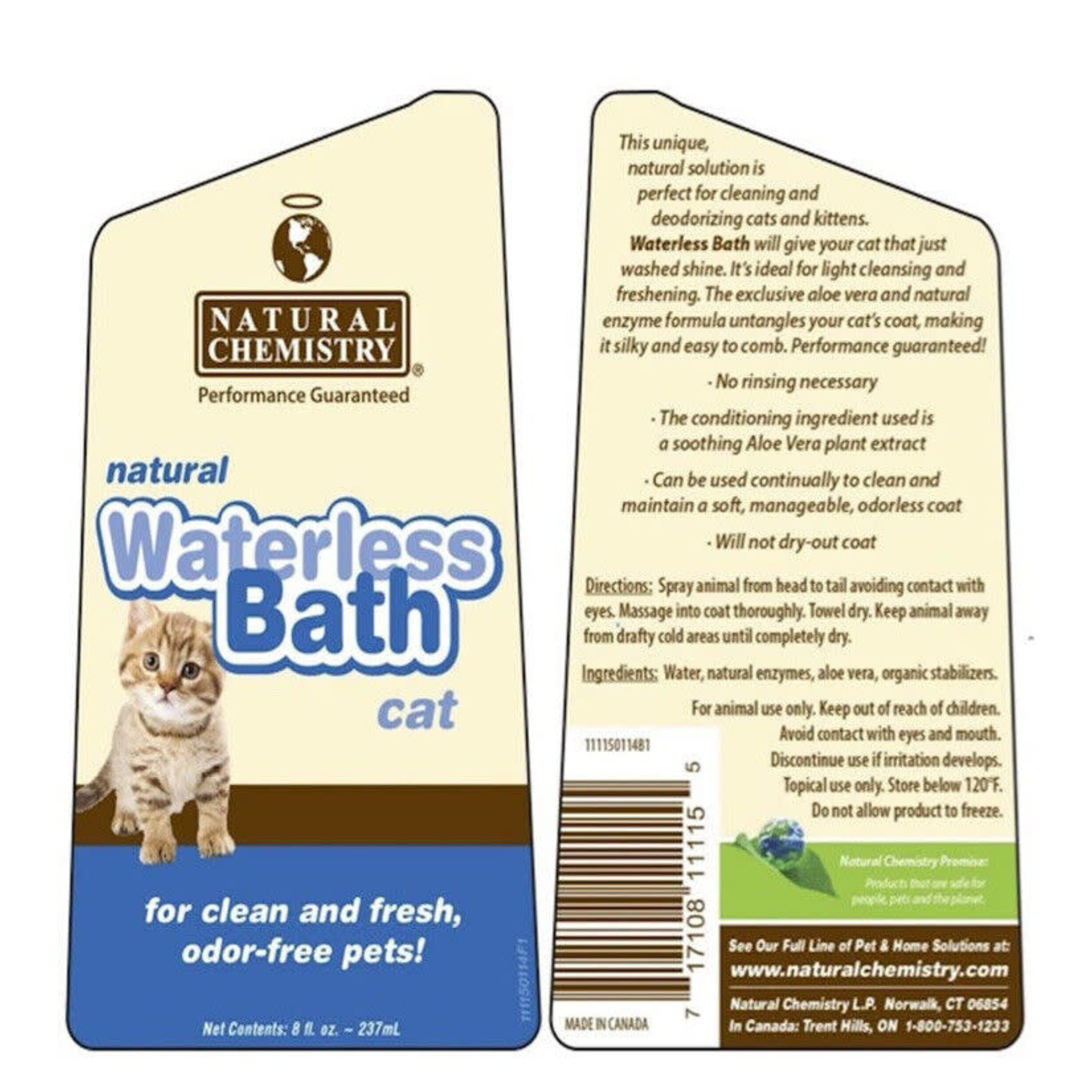 Natural Chemistry Natural Chemistry Waterless Bath for Cats 8 fl oz