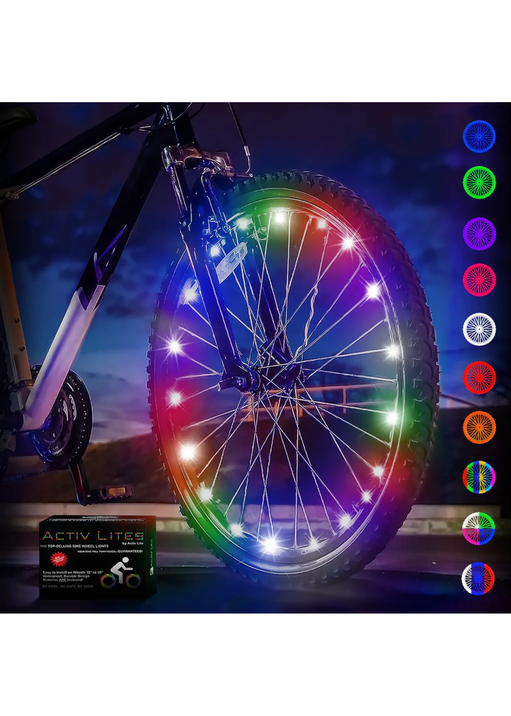 PK Cycles LED Ultra Bright Waterproof Wheel Lights