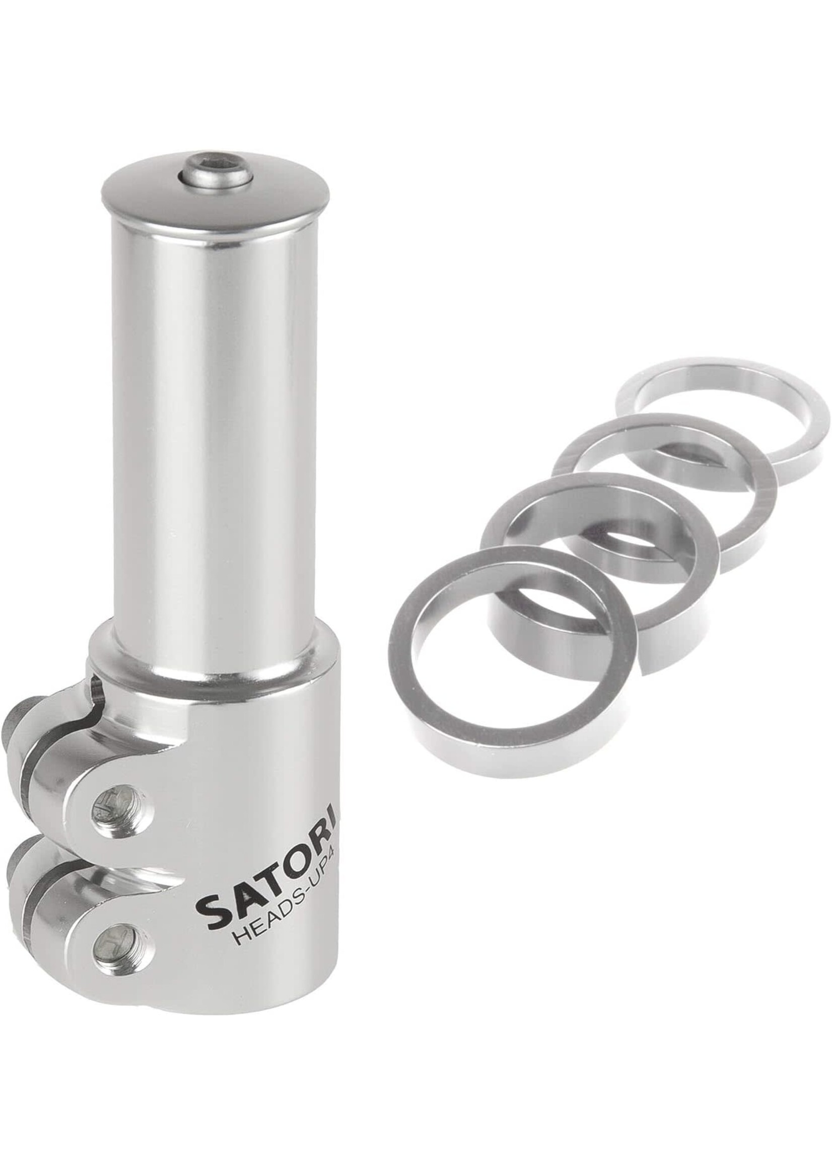 Satori SATORI Heads-Up 4   adaptor BLACK for 1 1/8 steerer tube Silver
