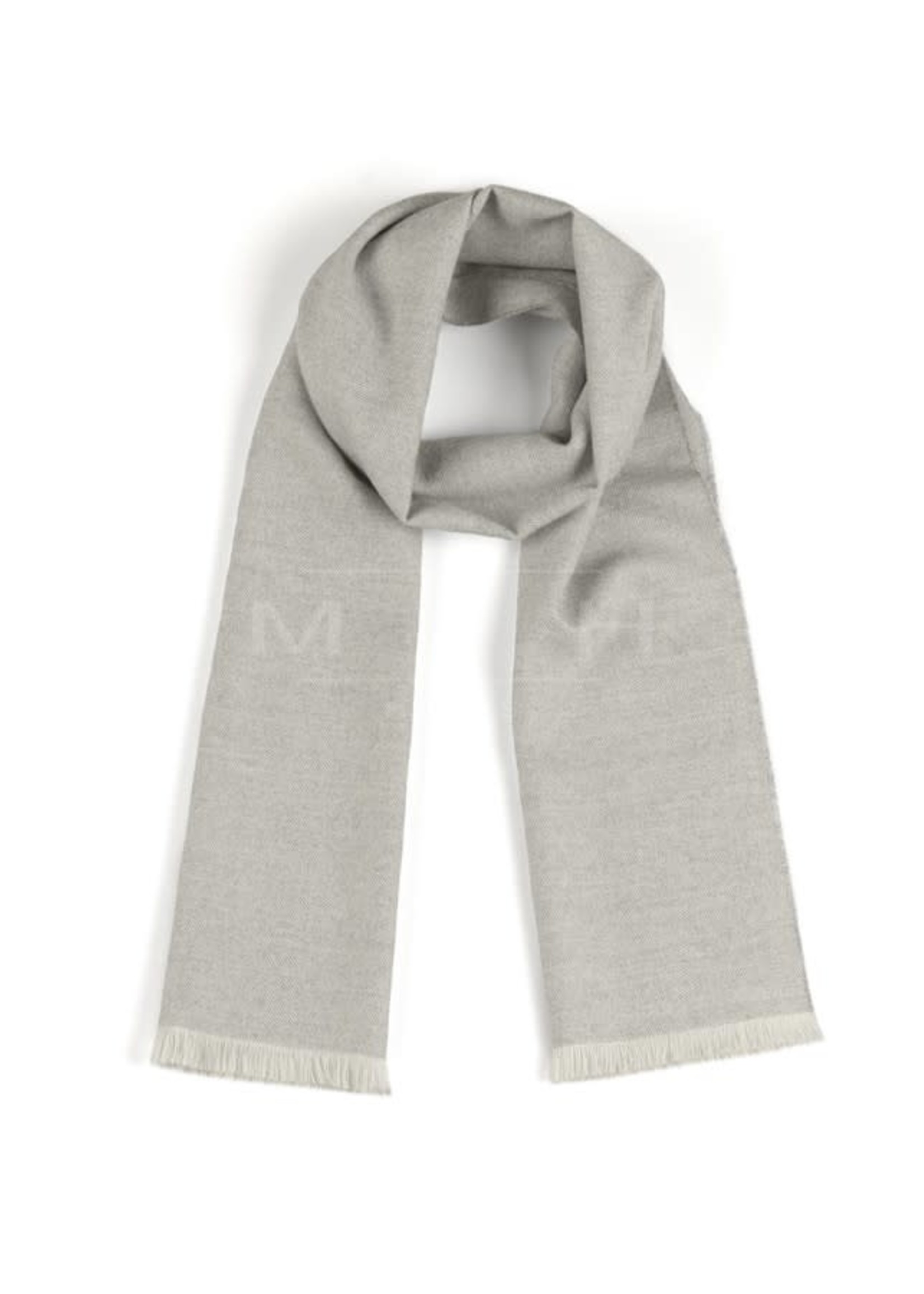 Alpaca Scarf - Grey Herringbone