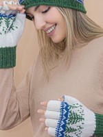 Alpaca Scandinavian Winter Alpaca Reversible Half Finger Gloves