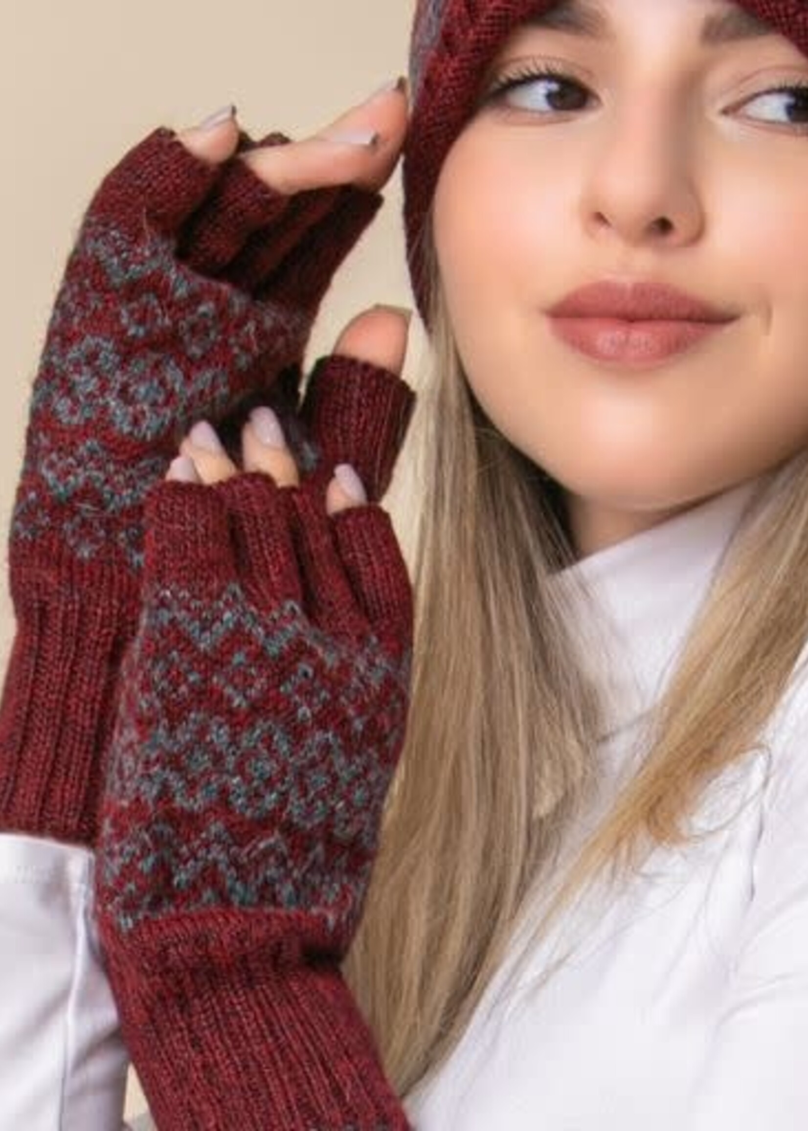 Alpaca Arctic Alpaca Reversible Half Finger Gloves