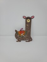 Home Alpaca Wall Clock w/Bird