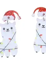Alpaca Christmas Earrings