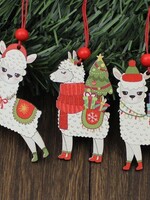 Home Alpaca Wooden Christmas Ornament Set