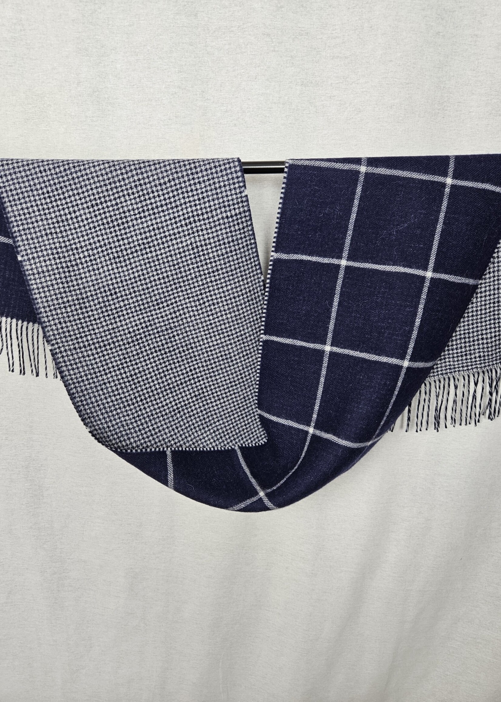 Alpaca Reversible Window Pane Scarf