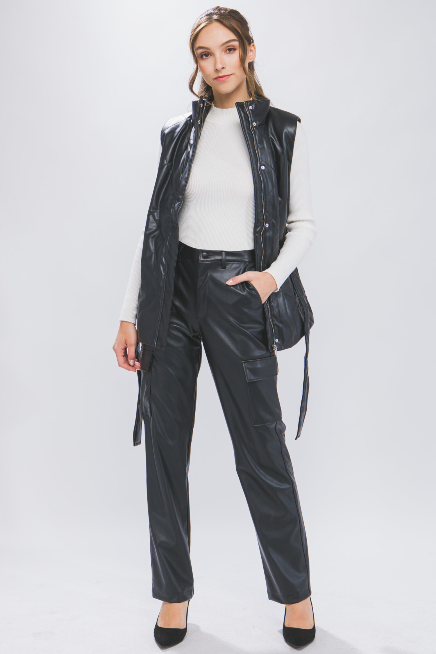 Faux Leather Cargo Pants - The Dreams Boutique