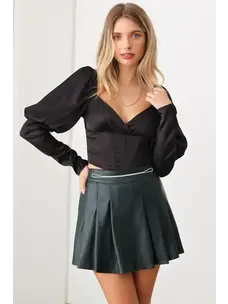 thepink - Enna ribbon shirring puff see-through crop top blouse - Codibook.