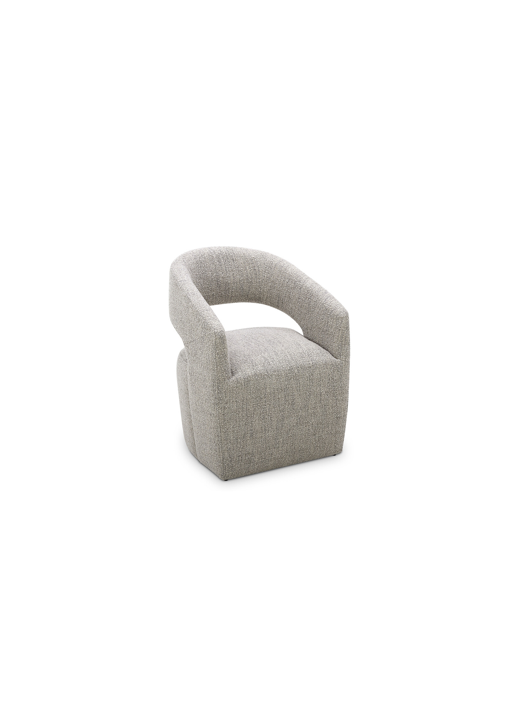 Barrow Performance Fabric Rolling Dining Chair - Grey Storm