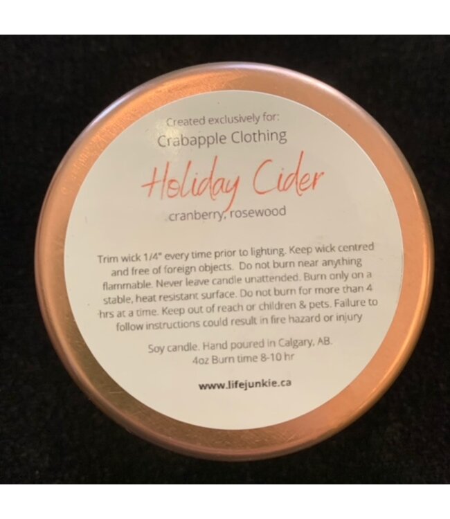 Crabapple Holiday cider 16oz candle