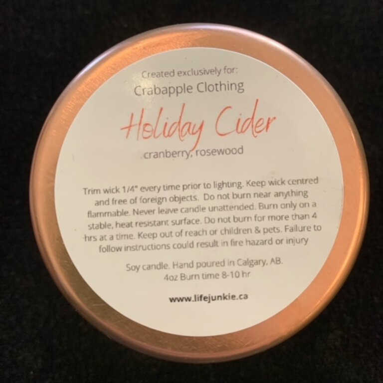 Crabapple Crabapple Holiday cider 4oz candle
