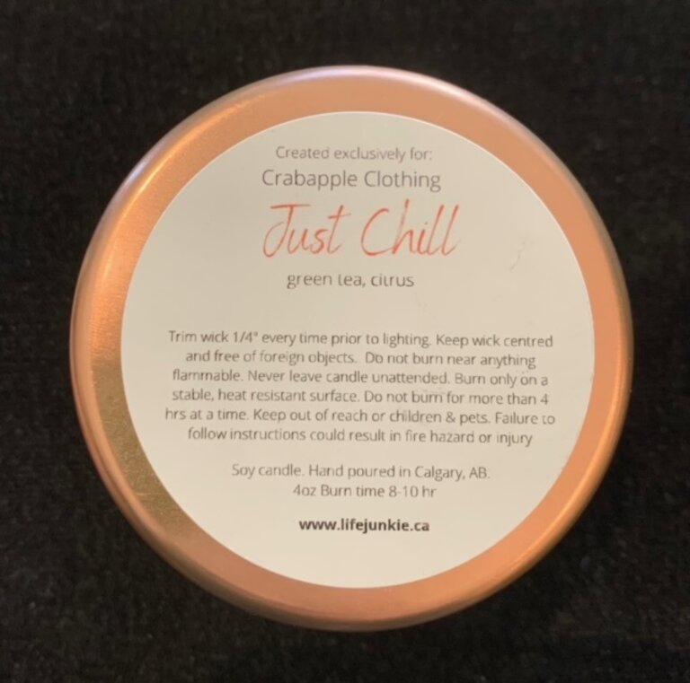 Crabapple Crabapple Just chill 4oz candle