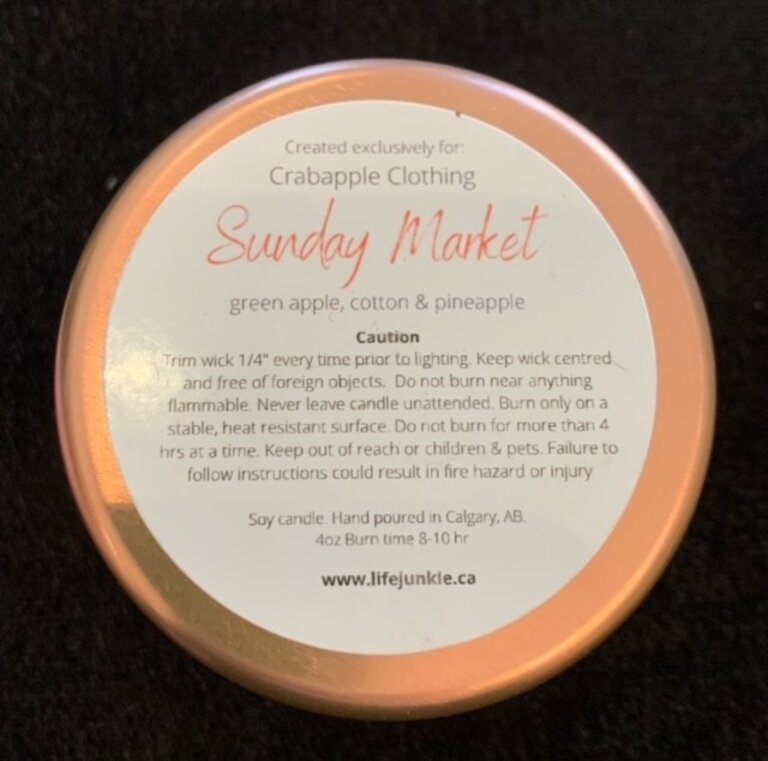 Crabapple Crabapple Sunday market 9oz candle
