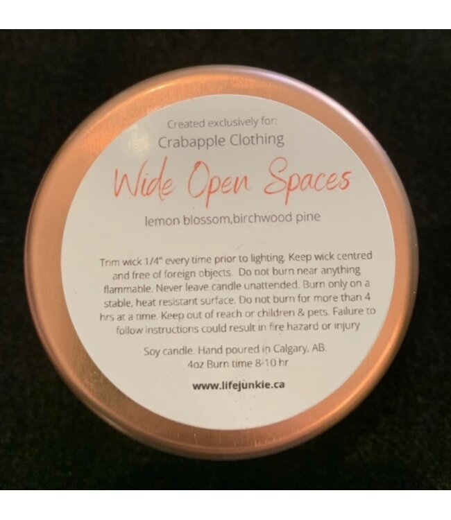 Crabapple Wide open spaces 16oz candle