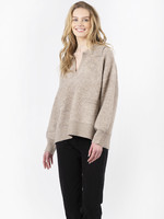 Lyla + Luxe Lyla + Luxe boucle sweater w/collar Fern