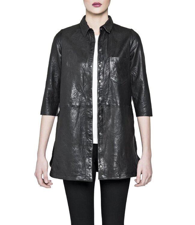 Bano eeMee Ayla long leather button down