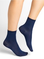 Bleu Foret Bleu foret cotton ankle sock w/rickrack t 6401