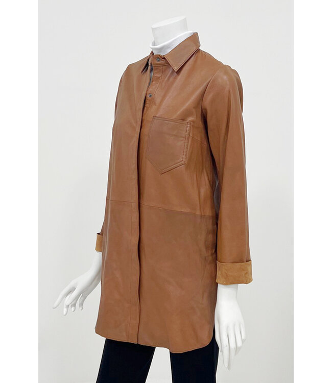 Bano eeMee Ayla long leather button down