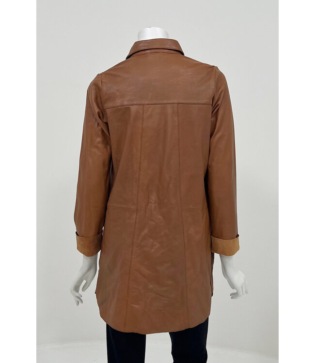 Bano eeMee Ayla long leather button down