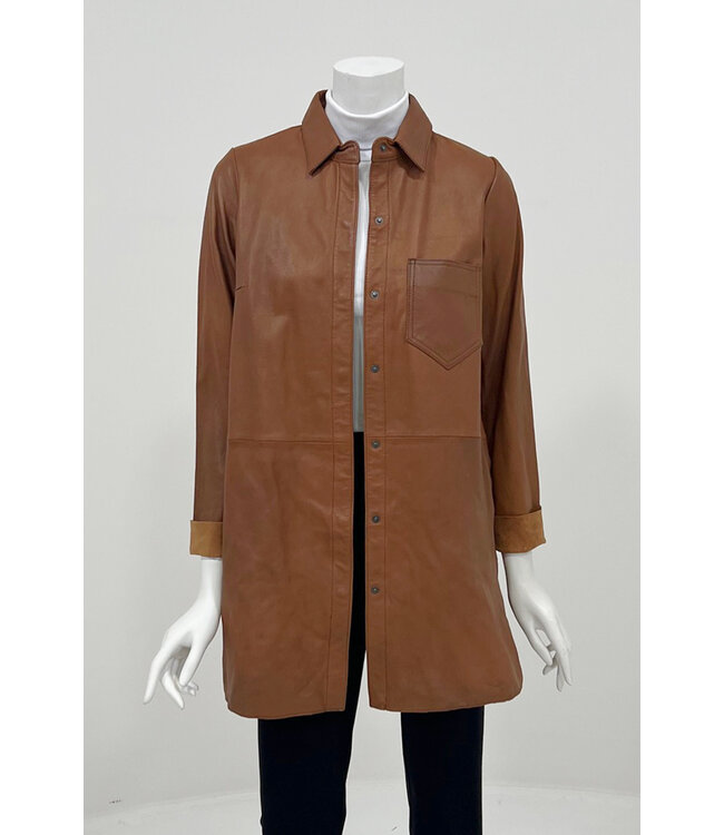 Bano eeMee Ayla long leather button down