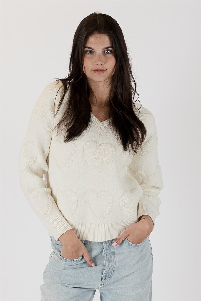 Lyla + Luxe Raiden sweater w/tonal sherpa hearts