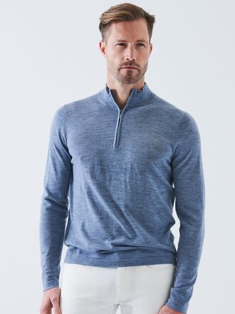 Patrick Assaraf Men's merino 1/4 zip mock