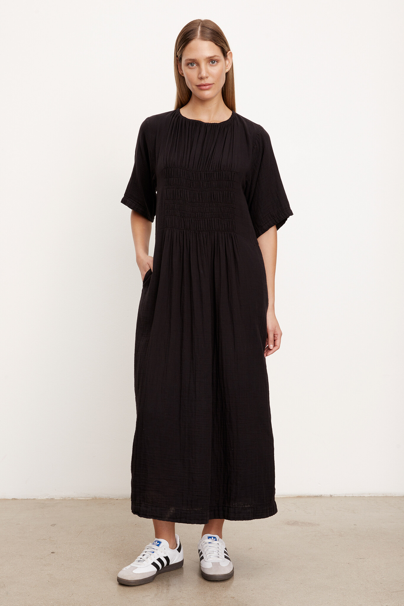 Velvet Ashleigh cotton gauze shirred dress - Crabapple Clothing Company