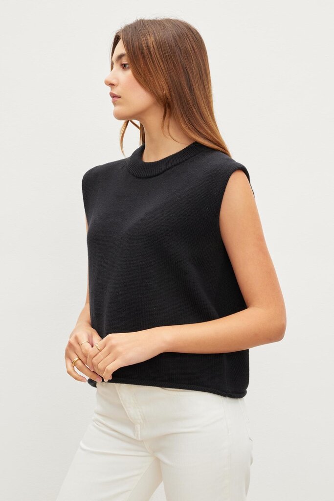 Velvet Velvet Aster cotton cashmere slvls top