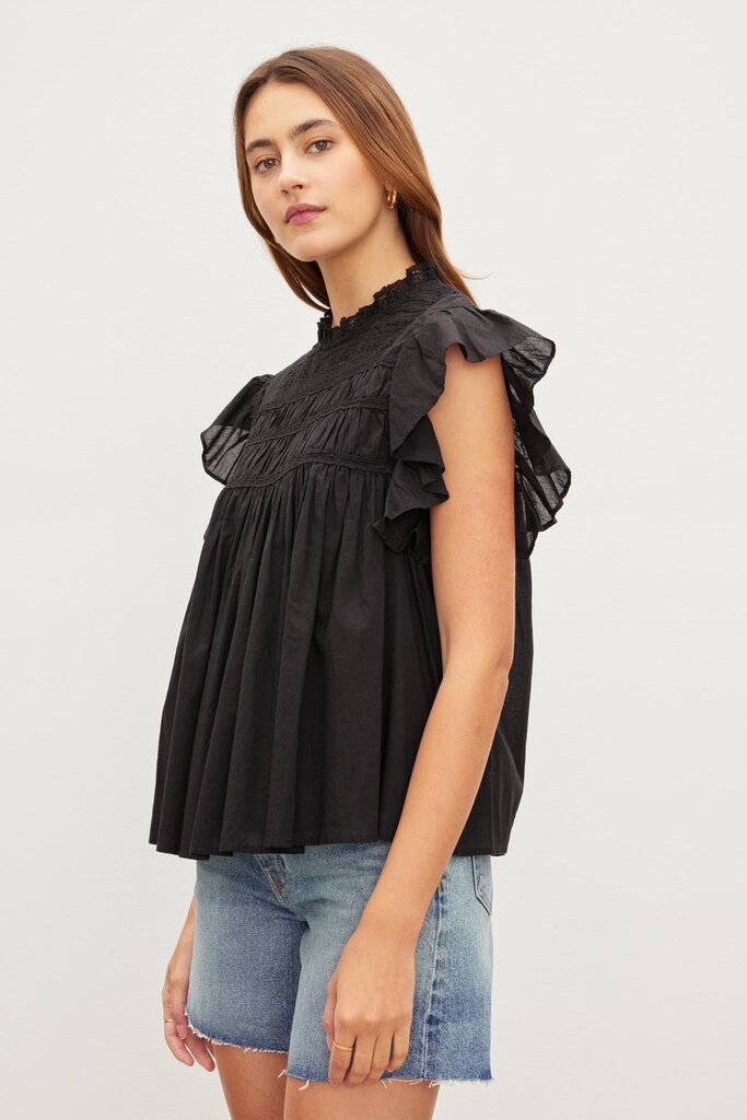 Velvet Velvet Inessa cotton lace slvls top