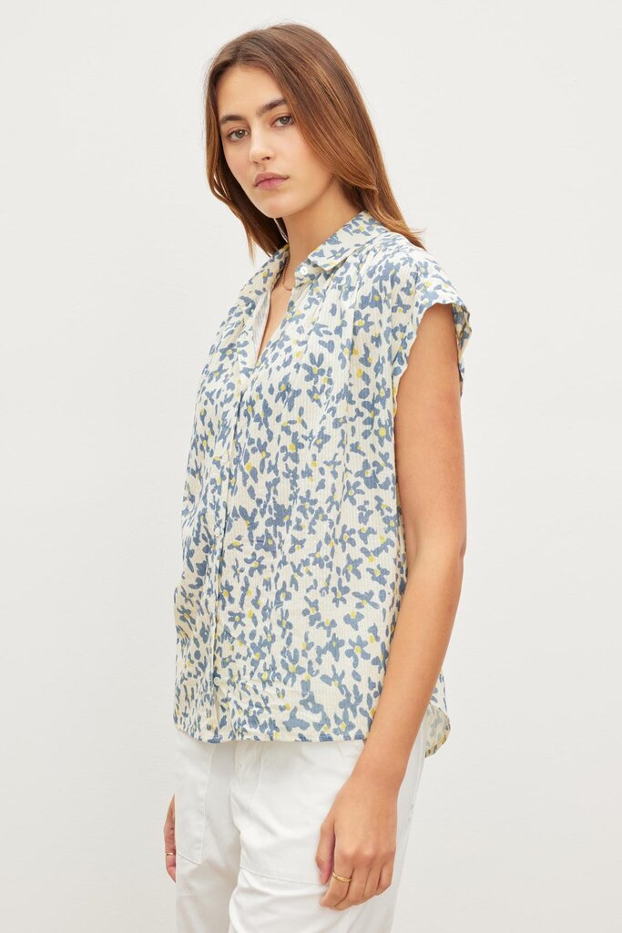 Velvet Velvet Paulette floral cotton button up