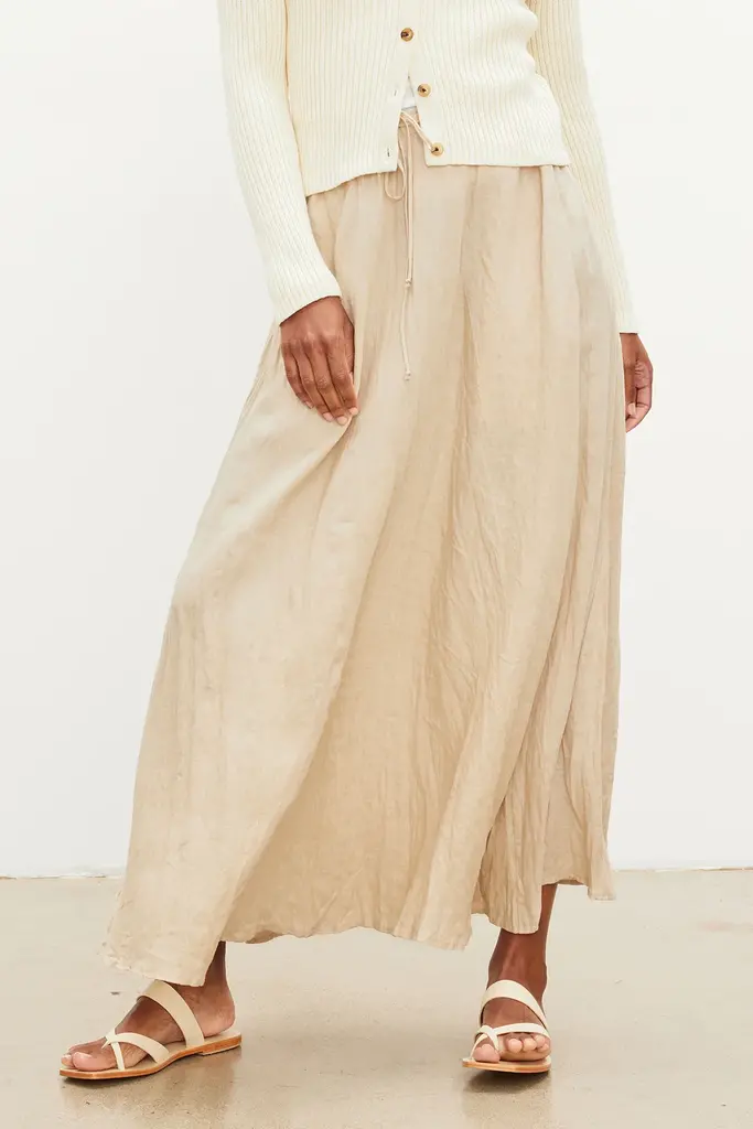 Velvet Velvet Bailey woven linen drawstring skirt