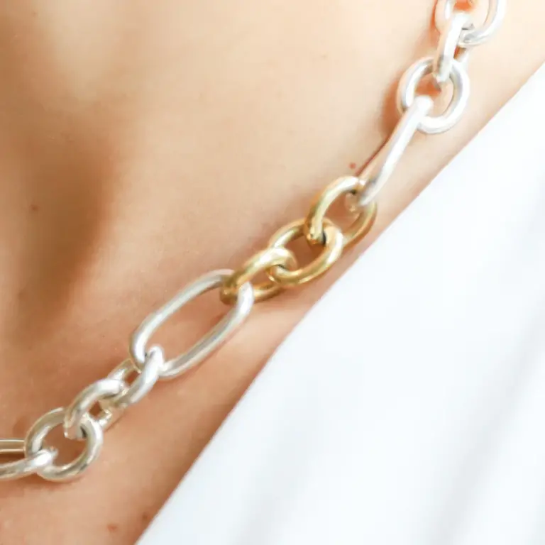 Jai Style Jai Sterling silver oval link necklace JAIS1