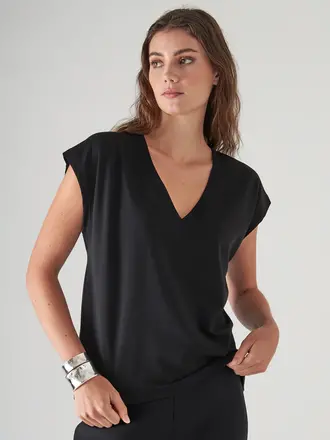 Patrick Assaraf Iconic vneck dolman tee