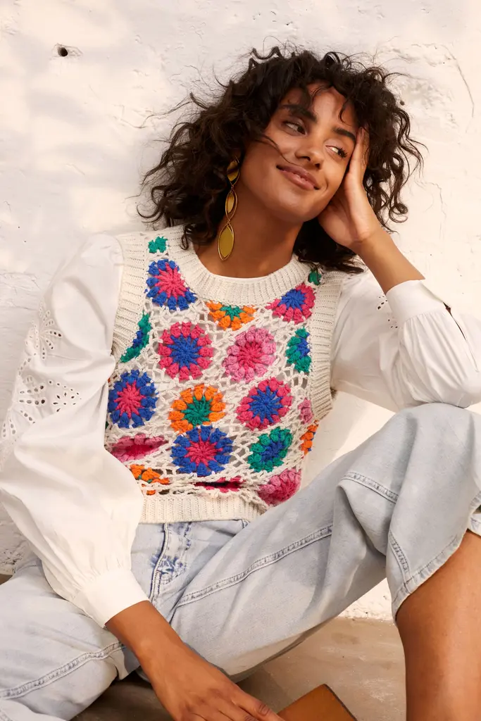Oui Oui Crochet flower vest 87477
