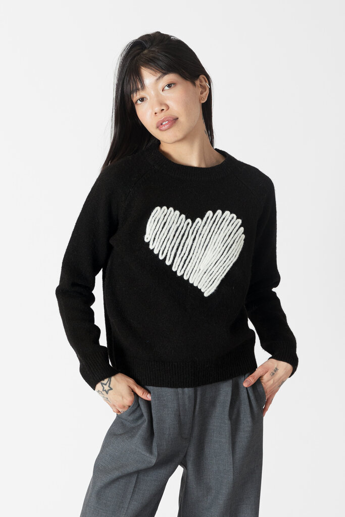 Lyla + Luxe Lyla + Luxe Ezra eco crewneck w/squiggle heart