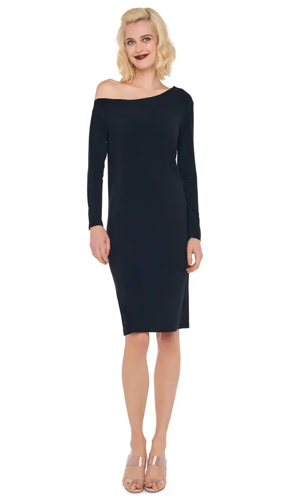 Norma Kamali Norma Kamali long sleeve drop shoulder dress KK4203PL343