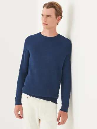 Patrick Assaraf Men's Merino rib crew