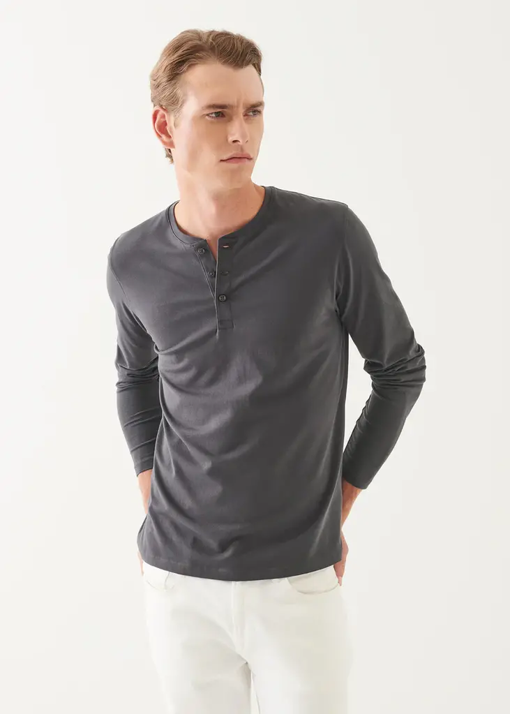Patrick Assaraf Patrick Assaraf Men's LS iconic stretch henley 99A08HL