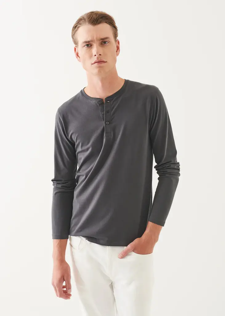 Patrick Assaraf Patrick Assaraf Men's LS iconic stretch henley 99A08HL