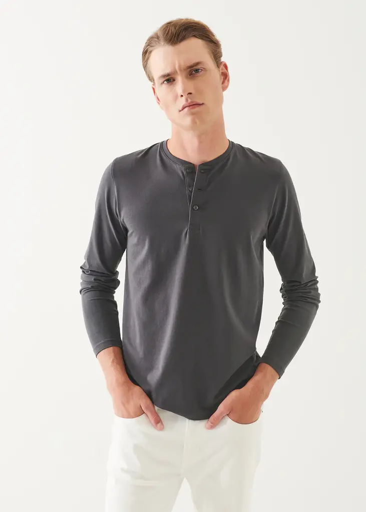Patrick Assaraf Patrick Assaraf Men's LS iconic stretch henley 99A08HL