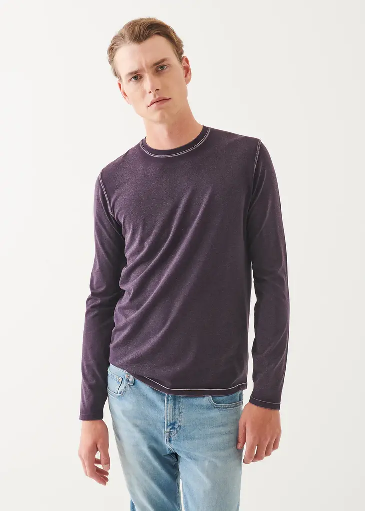 Patrick Assaraf Patrick Assaraf Men's LS pima vintage crew P95C15W