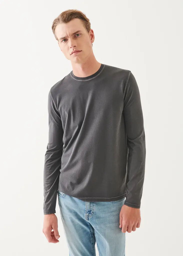 Patrick Assaraf Patrick Assaraf Men's LS pima vintage crew P95C15W