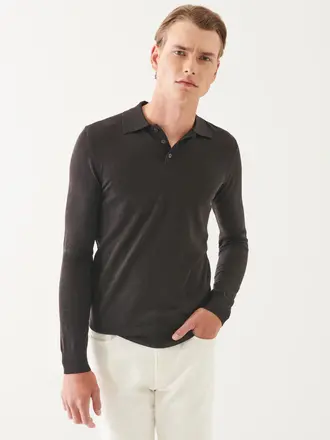 Patrick Assaraf Merino 3 button polo