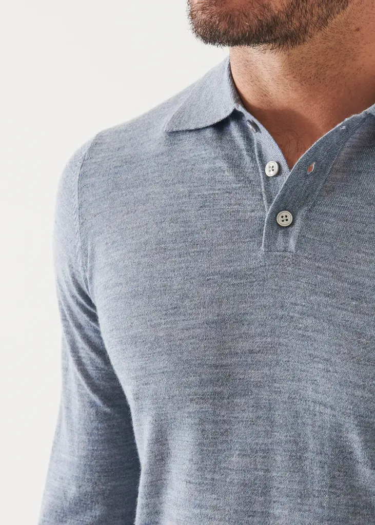 Patrick Assaraf Patrick Assaraf Men's Merino 3 button polo P114P22T